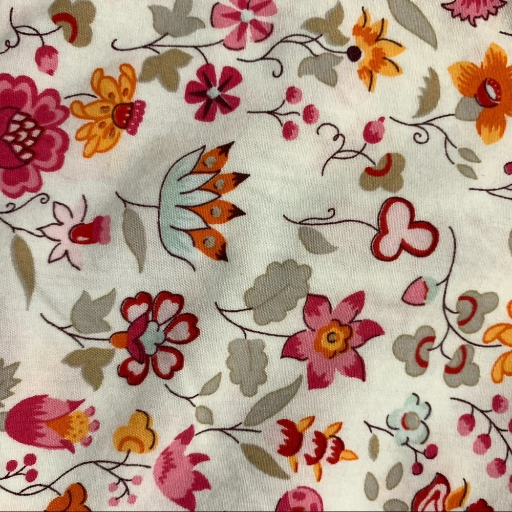 Gap kids pink orange flower print cotton shirt 8